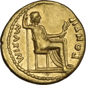 reverse: Tiberius (14-37).. AV Aureus, Lugdunum mint