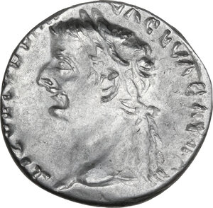 reverse: Tiberius (14-37).. AR Brockage Denarius, 