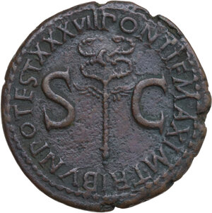 reverse: Tiberius (14-37).. AE As, Rome mint, 35-36 AD