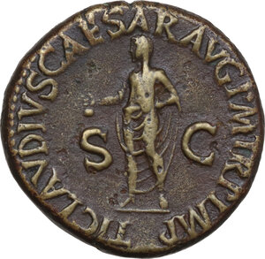reverse: Antonia, daughter of Mark Anthony and Octavia (died 45 AD).. AE Dupondius, 41-42 AD
