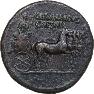 obverse: Germanicus (died in 19 AD).. AE Dupondius, struck under Caligula, 37-41