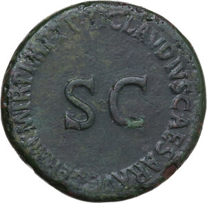 reverse: Agrippina Senior, wife of Germanicus and mother of Caligula (died 33 AD).. AE Sestertius, struck under Claudius
