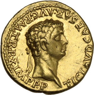 obverse: Claudius (41-54).. AV Aureus, Rome mint, c. 50-51 AD