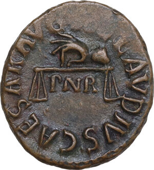 obverse: Claudius (41-54).. AE Quadrans, Rome mint, 41 AD