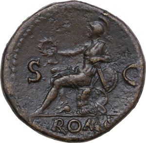 reverse: Nero (54-68).. AE Dupondius. Rome mint, 65 AD