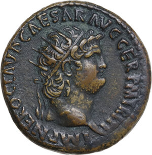 obverse: Nero (54-68).. AE Dupondius. Rome mint, 65 AD