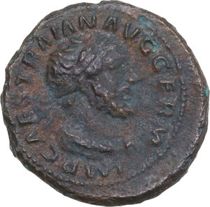 obverse: Trajan (98-117).. AE Quadrans. Rome mint. Struck circa AD 98-102