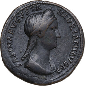 obverse: Sabina, wife of Hadrian (died 137 AD).. AE Sestertius, Rome mint