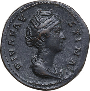 obverse: Diva Faustina I, wife of Antoninus Pius (died 141 AD).. AE Sestertius