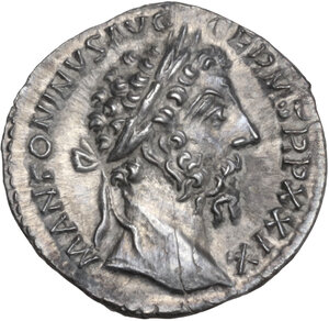 obverse: Marcus Aurelius (161-180).. AR Denarius, 163-164 AD