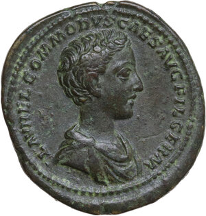obverse: Commodus as Caesar (175-177).. AE As, 172-173 AD