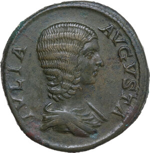 obverse: Julia Domna, wife of Septimius Severus (died 217 AD).. AE Sestertius