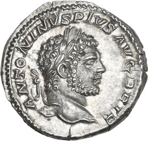 obverse: Caracalla (198-217). AR Denarius, 213 AD