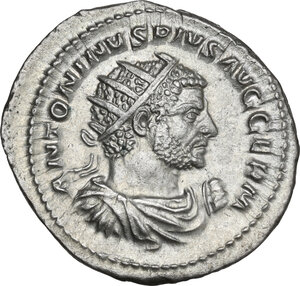 obverse: Caracalla (198-217).. AR Antoninianus, Rome mint. 215 AD