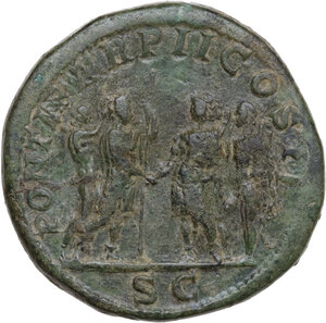 reverse: Geta (209-212).. AE Sestertius, 210 AD