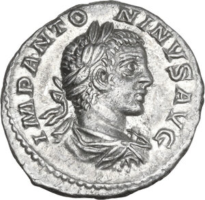 obverse: Elagabalus (218-222).. AR Denarius, Rome mint, c. 219 AD