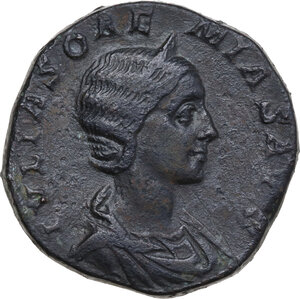 obverse: Julia Soaemias, mother of Elagabalus (died 222 AD).. AE Sestertius. Struck under Elagabalus, 218-220 AD