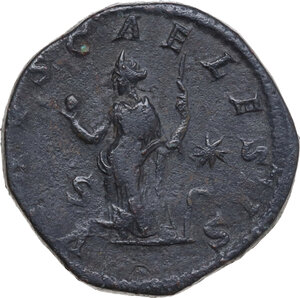 reverse: Julia Soaemias, mother of Elagabalus (died 222 AD).. AE Sestertius. Struck under Elagabalus, 218-220 AD
