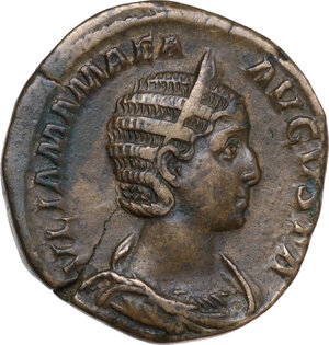 obverse: Julia Mamaea, mother of Severus Alexander (died 235 AD).. AE Sestertius. Struck under Severus Alexander, 232 AD