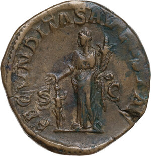 reverse: Julia Mamaea, mother of Severus Alexander (died 235 AD).. AE Sestertius. Struck under Severus Alexander, 232 AD