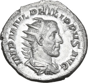 obverse: Philip I (244-249).. AR Antoninianus, Rome mint, 245 AD