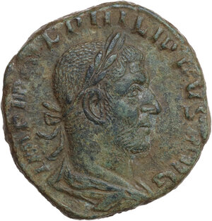 obverse: Philip I (244-249).. AE Sestertius, Rome mint, 248 AD