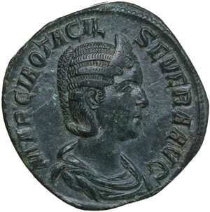 obverse: Otacilia Severa, wife of Philip I (244-249).. AE Sestertius, 244-249 AD