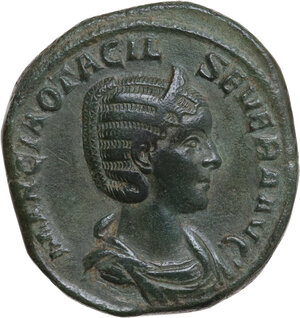 obverse: Otacilia Severa, wife of Philip I (244-249).. AE Sestertius, Rome mint, 245 AD