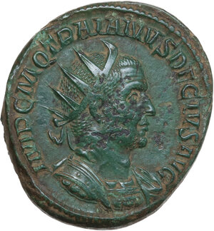 obv: Trajan Decius (249-251).. AE Dupondius, Rome mint