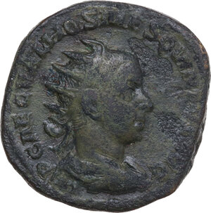 obverse: Hostilian as Caesar (251 AD).. AE Dupondius, Rome mint