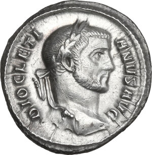 obverse: Diocletian (284-305).. AR Argenteus, 294 AD. Rome mint