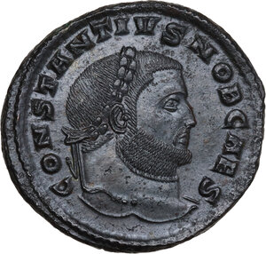 obverse: Constantius I Chlorus as Caesar (293-305 AD).. AE Follis, 301 AD. Siscia mint