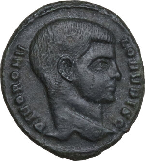 obverse: Divus Romulus (died 309 AD).. AE Half Follis, Ostia mint