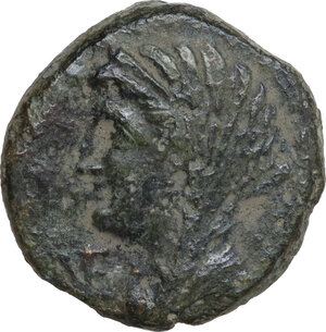 obverse: Northern Apulia, Venusia. AE Teruncius, c. 210-200 BC