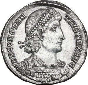 obverse: Constantius II (337-361).. AR Heavy Miliarense, Constantinople mint, 355-361 AD
