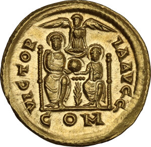 reverse: Valentinian II (375-392).. AV Solidus, Mediolanum mint, 378-383 AD