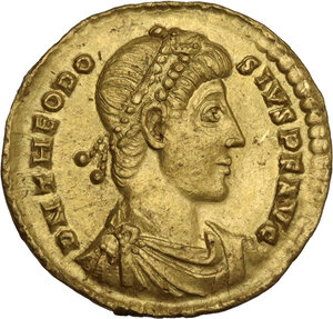 obverse: Theodosius I (379-395).. AV Solidus, Treveri mint, 378-383