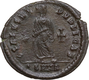 reverse: Aelia Flaccilla, first wife of Theodosius I (died 386 AD).. AE 25 mm, Heraclea mint