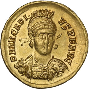 obverse: Arcadius (383-408).. AV Solidus. Constantinople mint, 7th officina. Struck AD 395-402