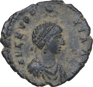 obverse: Aelia Eudoxia, wife of Arcadius (Augusta 400-404 AD).. AE 19 mm. Constantinople mint, 402-403 AD