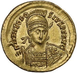 obverse: Theodosius II (402-450).. AV Solidus, Costantinople mint, c. 430-440 AD