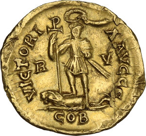reverse: Honorius (393-423).. AV Solidus, Ravenna mint,