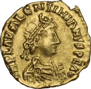 obverse: Valentinian III (425-455).. AV Tremissis. Ravenna (or Rome) mint. Struck AD 440-455