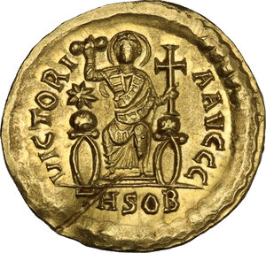 reverse: Leo I (457-474).. AV Solidus, Thessalonika mint, 462 AD