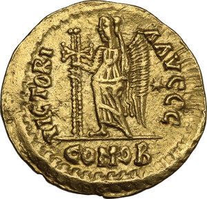 reverse: Basiliscus (475-476).. AV Solidus, Mediolanum mint, late 476 AD