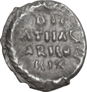 reverse: Ostrogothic Italy, Athalaric (526-534).. AR Quarter Siliqua. Pseudo-Imperial Coinage. In the name of Justinian I. Ravenna mint, c. 526-534 AD