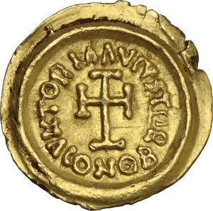 reverse: The Lombards in Tuscany. In the name of Heraclius (610-641).. AV Tremissis, Tuscany circa 620-700 AD