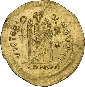 reverse: Justinian I (527-565).. AV Solidus. Constantinople mint, 538-545 AD