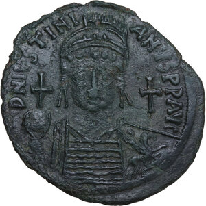obverse: Justinian I (527-565).. AE Follis, Carthage mint. Dated RY 13 (539/40 AD)