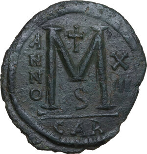 reverse: Justinian I (527-565).. AE Follis, Carthage mint. Dated RY 13 (539/40 AD)
